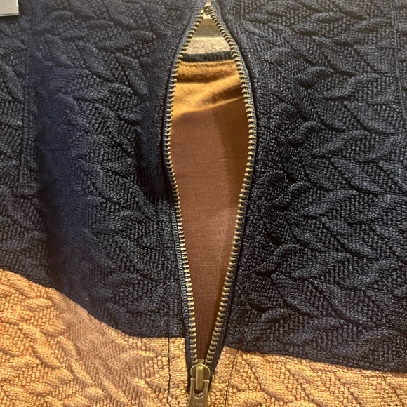 Anthropologie HD in Paris Color Block Pencil Skirt Neutrals Textured SZ 6 preppy - Picture 9 of 12